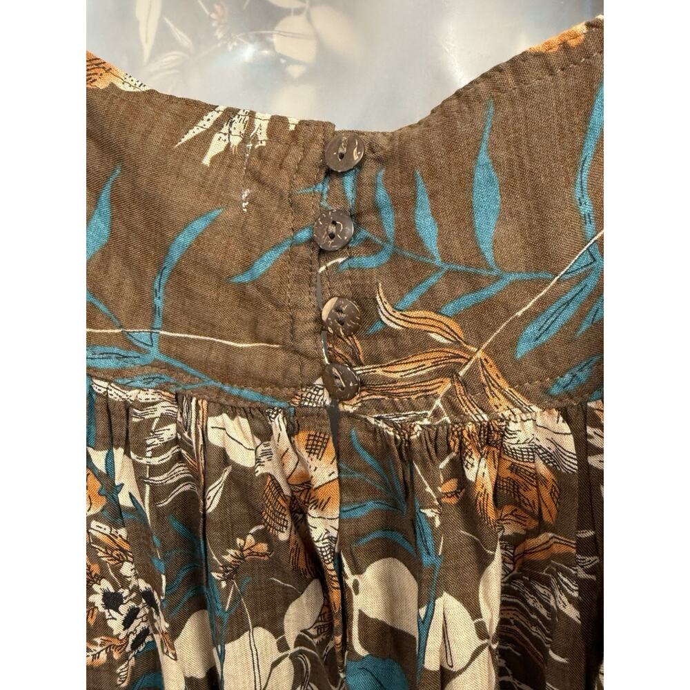 Natural Life Nina Midi Size Large Sleeveless Brown Floral Dress - Picture 4 of 8